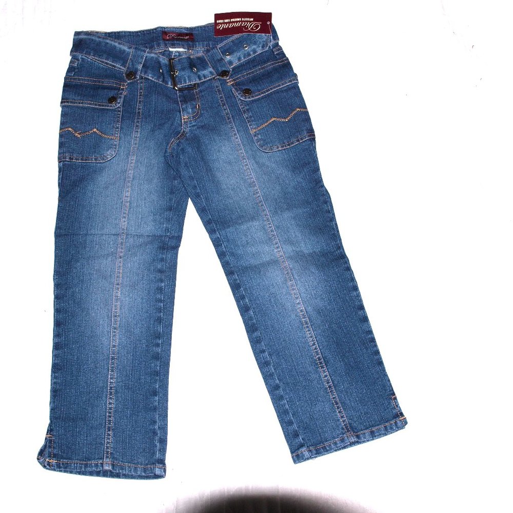 Diamante Blue Capri Jeans Size 3/4